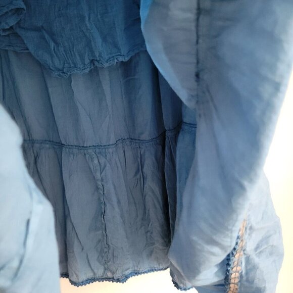 Blue Cotton Hippie Boho long Maxi skirt one size - Picture 6 of 9